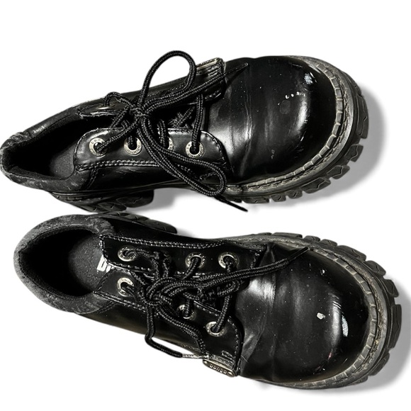 Rare! Vintage Y2K Black Bongo Ronnie Oxford Chunky Shoes - Grunge - Picture 3 of 5